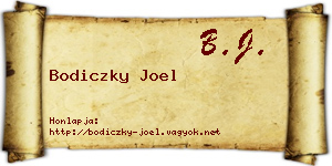 Bodiczky Joel névjegykártya
